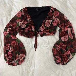 MAJORELLE Rocsi Blouse in Red Painted Dreams